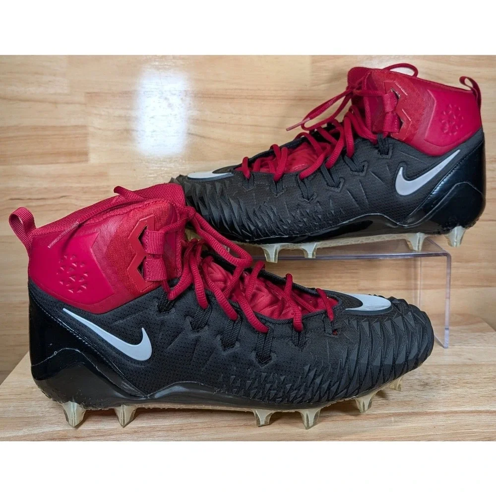 Nike Alpha Menace Elite 2 Football Cleats‎ Black Red Size 14.5 AJ6605-010